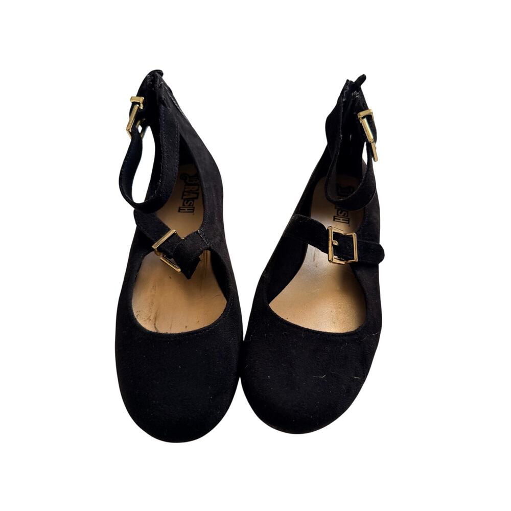 Brash Girls Black Faux Suede Mary Jane Flats Size 1